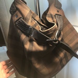 Burberry used brown and black check bag